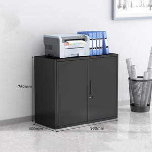 خزانة ملفات قصيرة بيضاء اللون طراز 760H مع أبواب فولاذية جانبية عريضة ورفوف للمكتب والصالة الرياضية والمدرسة - Product Image 6