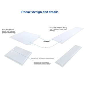 Pour lampe de plafond intégrée, lampe plate <span class=keywords><strong>600x600</strong></span>, <span class=keywords><strong>panneau</strong></span> <span class=keywords><strong>LED</strong></span> Mingxin, plaque de plâtre en laine minérale, 6500K/4000K, 100-240V - Product Image 2