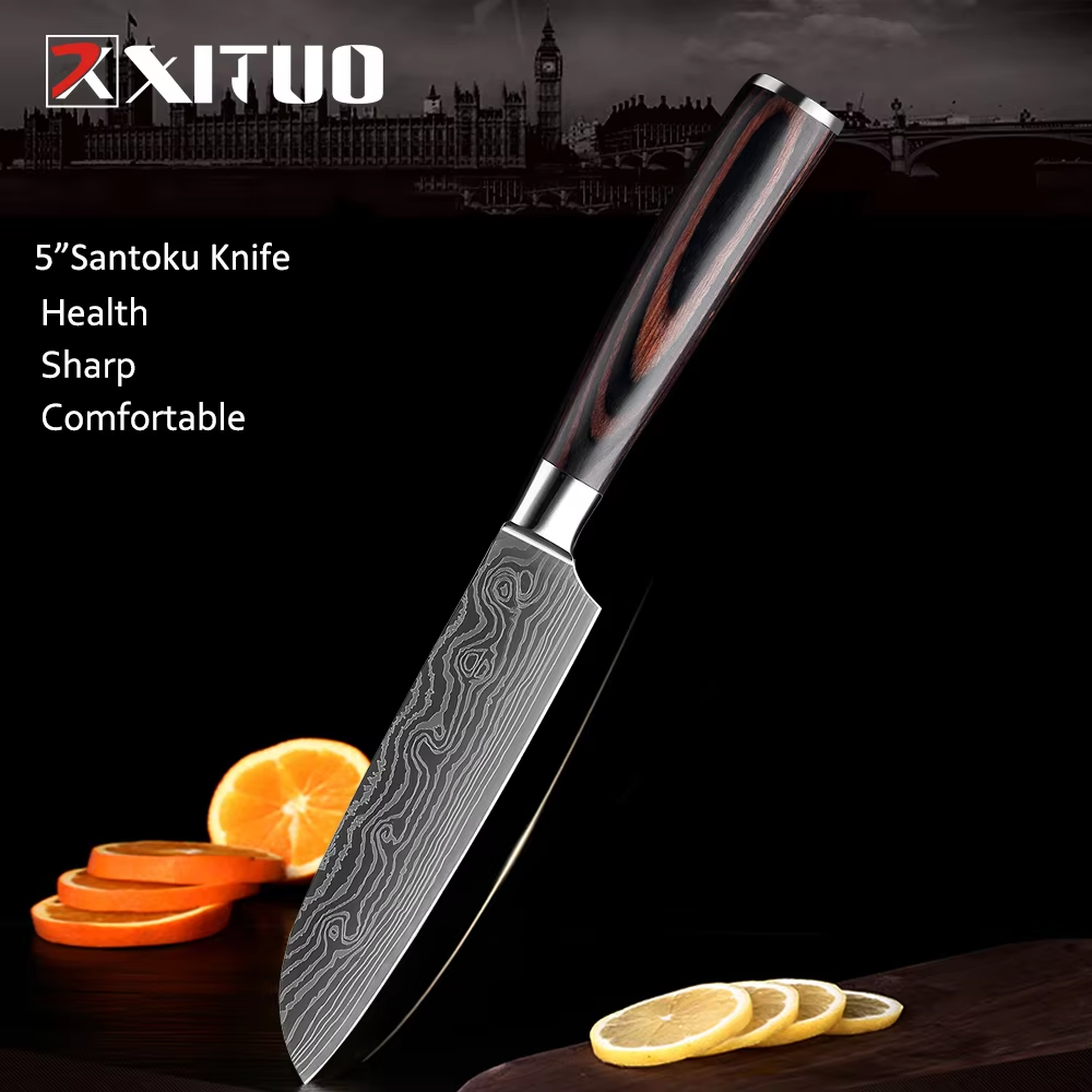 Couleur Bois Santoku 5-LS-R5x