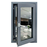 Prix d'usine Fenêtres à battant en métal personnalisées Design Maison moderne Fenêtre à battant en verre à grand cadre en aluminium