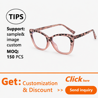 Lunettes optiques anti-lumière bleue pour femmes, monture complète œil de chat en TR90, écologiques, avec logo personnalisé Sunray, faible MOQ