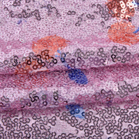 Tissu brodé à sequins respirant et infroissable sur mesure, vente en gros d'usine, pour robes imprimées numériquement