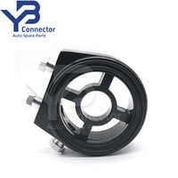 M20-1.5 dan 3/4UNF-16 Adaptor Pelat Sandwich Pendingin Filter Oli Universal 10AN untuk MITSUBISHI EVO