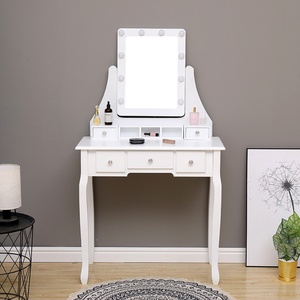 Comò da camera da letto con specchio, moderno, rimovibile, in legno bianco, personalizzabile, per trucco, per <span class=keywords><strong>donna</strong></span> - Product Image 5