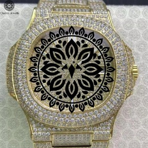 Reloj de Diamantes de Primera Calidad para Hombre con Diseño Iced Out, Correa de Acero Inoxidable y Estilo Lujoso Disponible al Mejor Precio - Product Image 2