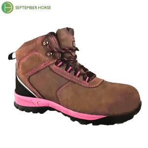 รองเท้าเซฟตี้หัวเหล็กสีน้ำตาลสีชมพูสำหรับผู้ชายรองเท้าบู้ทอุตสาหกรรมหนังนูบัคอุตสาหกรรม EVA Midsole EVA + ยาง - Product Image 1