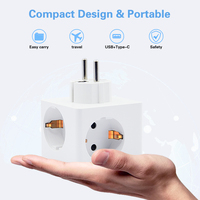 Adaptateur de prise électrique Cube avec 3 prises allemandes approuvées CE KEMA, 250V 16A, multiprise avec USB-A USB-C