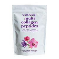Poudre de collagène en peptides Herborigen, facile à dissoudre, non-OGM, sans arôme, poudre de protéines multi-collagène avec vitamine C