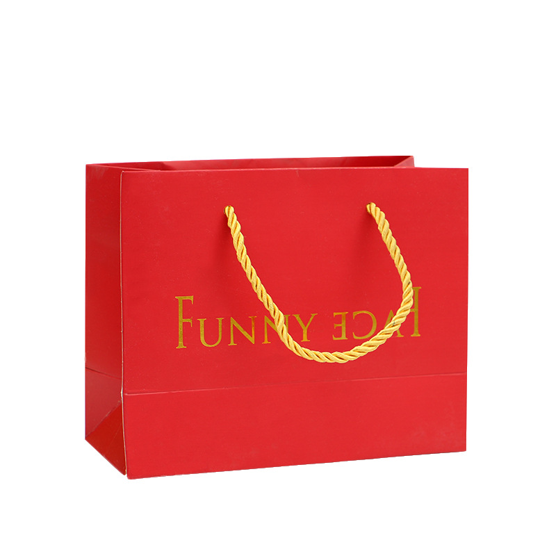 Paper Bags Retail Shopping Gift Packaging Jewelry Boutique Clothing Bag With Gold Handle