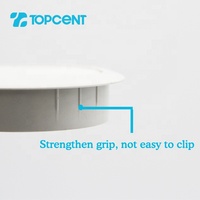 Topcent Cache-câbles rond en plastique de 60 mm pour bureau, table d'ordinateur, gestion des fils muraux