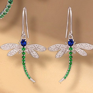 Orecchini Pendenti a Forma di Libellula per Donne, Gioielli di Moda Freschi e Pastorali per le Vacanze - Product Image 3
