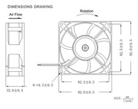 Ventilateur axial CC multi-tension OEM/ODM en plastique pour réseau, étanche IP68, PWM FG RD Port, 5V/12V/24V/36V, modèle DF92B12H