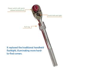 Enhanced version <b>Heavy</b> <b>Duty</b> Telescopic Extendable Ratchet Wrench Handle 1/2 Drive With LED Light For Auto Repair - Product Image 2