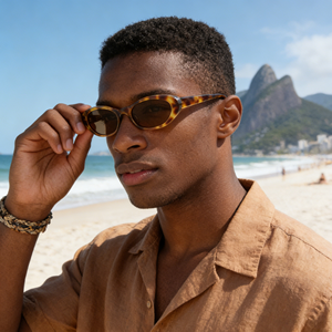 Lunettes de soleil vintage ovales étroites en acétate pour femmes, monture fine rétro, verres marron thé, mode Y2K, logo personnalisé, OEM, vente en gros de lunettes - Product Image 2