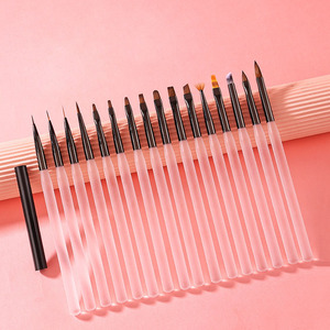 Ensemble de pinceaux classiques pour nail art, formes multiples, poils synthétiques en nylon, pinceaux pour peinture au gel, pour salon de manucure - Product Image 1