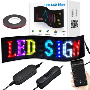 LED 자동차 사인 보드 유연한 Led RGB 디스플레이 DIY 글로벌 사용을위한 여러 언어 옵션이있는 Led 자동차 디스플레이