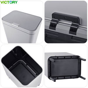 Cubo de Basura de Acero Inoxidable con Tapa a Presión y 4 Patas Altas, Disponible en 13L, 20L, 30L, 40L, 50L para Cocina y Sala de Estar - Product Image 6