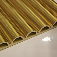 Panneau mural semi-circulaire WPC moderne, classique et élégant, géométrique, 159*15, flexible, imperméable, ignifuge, écologique, pour salle de bain