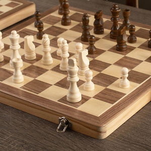 Offre Spéciale : Jeu d'échecs international en bois massif, plateau pliable, jeu <span class=keywords><strong>de</strong></span> <span class=keywords><strong>société</strong></span> éducatif, deux reines, jouet en bois - Product Image 2
