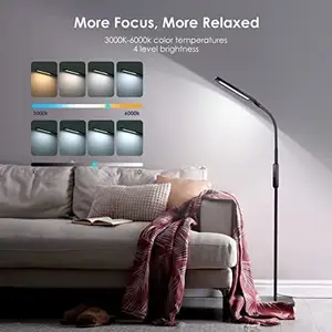 Lampada da lettura a LED da terra con lampade da terra dimmerabili per soggiorno camera da letto ufficio con collo d'oca flessibile regolabile