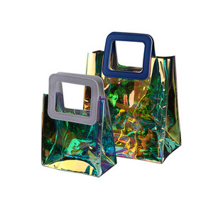 Wholesale Transparent PVC Shopping <b>Bag</b> Waterproof Plastic Tote <b>Bag</b> for Gift Packaging - Product Image 1