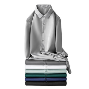 <span class=keywords><strong>Camicia</strong></span> da uomo <span class=keywords><strong>nera</strong></span> di alta gamma a maniche lunghe, <span class=keywords><strong>slim</strong></span> <span class=keywords><strong>fit</strong></span>, stile coreano, alla moda, casual, con colletto a revers decorato con perline, antipiega, in poliestere - Product Image 5