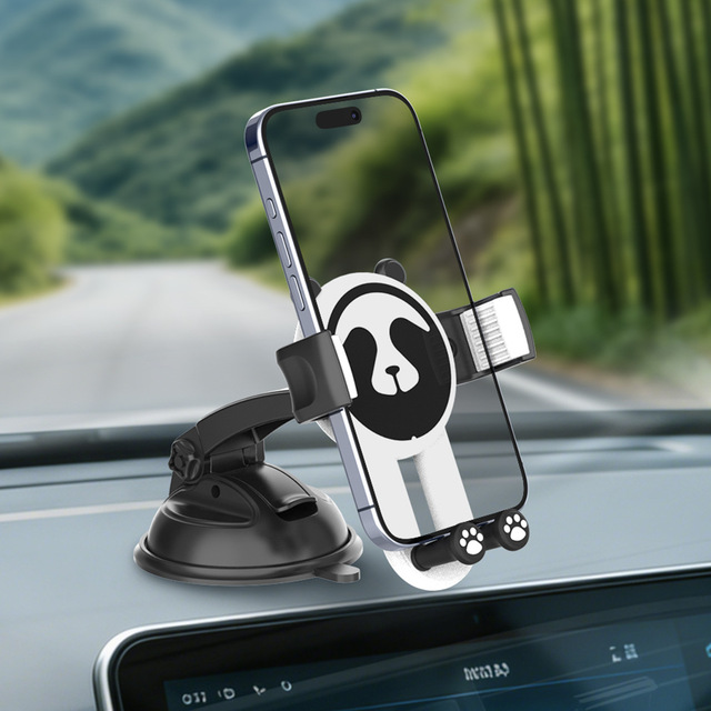 New Car Phone Holder Suction Cup Panda Windshield Center Console Navigation Holder