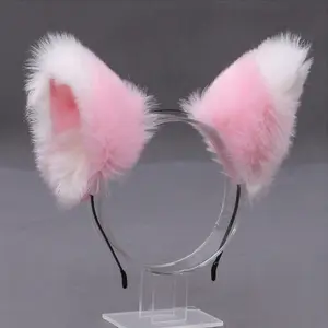Cosplay Cute Cat Fox Fur Ear Hair Hoops Anime Lolita Hairband Fur Headbands Clip donna Girl accessori Ear Hair Band