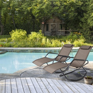 Couchage Détente Lit Bain De Soleil Pliant Chaise de Plage <span class=keywords><strong>À</strong></span> <span class=keywords><strong>Bascule</strong></span> Chaise Paresseux Reste <span class=keywords><strong>Transat</strong></span> de <span class=keywords><strong>Jardin</strong></span> En Acier - Product Image 6