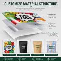 Sachet Plat Personnalisé Imprimé à Trois Soudures Latérales Anti-Humidité VMPET Refermable 30g/50g/100g/200g pour Biscuits, Gâteaux et Bonbons