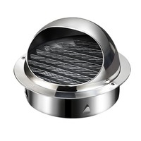 Capot d'évacuation en acier inoxydable 304, avec grille anti-insectes, pour conduit d'air frais