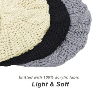 Béret en tricot côtelé chaud pour femme, idéal pour l'automne et l'hiver - Product Image 2