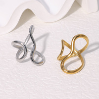 YW à la mode Offre Spéciale Alien Line Design bijoux en or anneaux en acier inoxydable pour les femmes