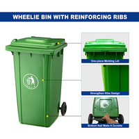 Extérieur 660L 1100L Grande poubelle industrielle en plastique Poubelles avec quatre roues