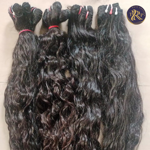 Para Genius Weft 100% Natural Raw Virgin Extensiones de cabello indio Cutícula alineada Sin procesar Onda profunda Onda del cuerpo Recto natural - Product Image 1