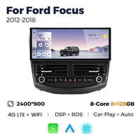 Radio de Coche Android de 12.3 Pulgadas con Navegación GPS Compatible con Ford Focus 2012-2018, CarPlay Inalámbrico, Android Auto, IPS, DSP, 4G, WiFi, Cámara de Reversa AHD
