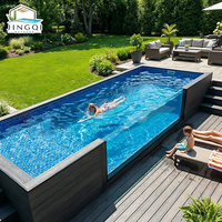Collection en gros de piscines hors-sol modernes en fibre de verre, lisses, avec spa jacuzzi intégré, pour l'extérieur, idéales pour les vacances et les couples