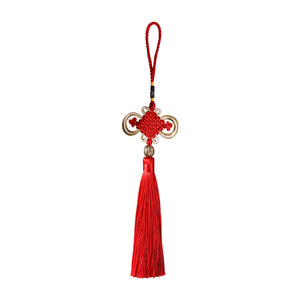 Pendentif de téléphone de voiture en polyester avec nœud chinois et pompon perlé, cadeau tissé du Zhejiang - Product Image 2