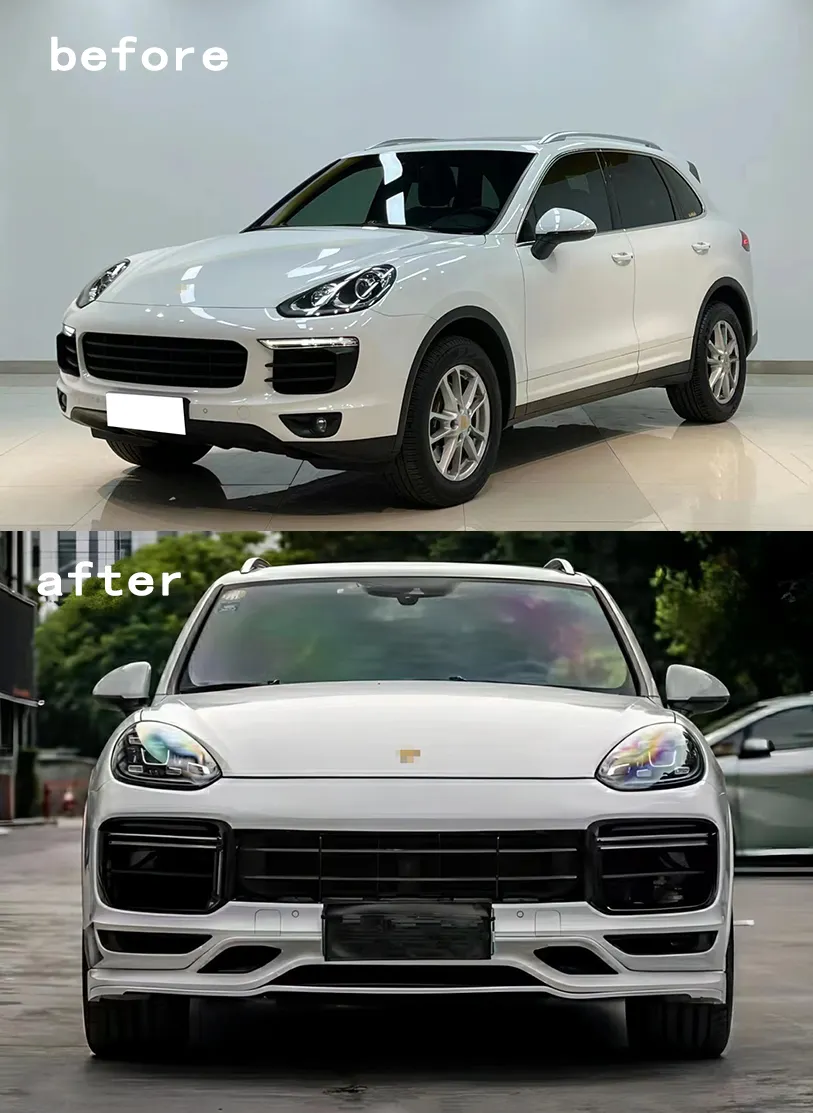 Facelift Voor Porsche Cayenne 2015-2017 958.2 Bodykit Oud Naar Nieuw 2023-9y0.1 Turbo Voorstang Assemblage Tkt Voorlip Achter Kit