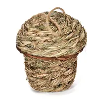 Nid d'oiseau en paille, cage à oiseaux créative tressée à la main, décoration de jardin, volière, nichoir écologique
