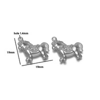 Pendentif Cheval en Acier Inoxydable Plaqué Or Moulé Sous Pression, Fait Main, pour Collier, Boucles d'Oreilles, Bijoux et Breloques DIY