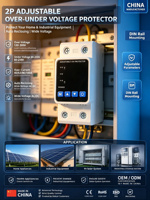 Protecteur de surtension et de sous-tension 220V 2P avec fonction de récupération automatique