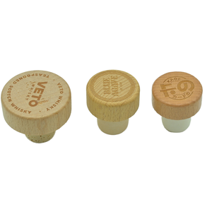 Tùy chỉnh in <span class=keywords><strong>Bar</strong></span>-TOP rắn gỗ t-Hình Polymer nắp chai niêm phong nút chai rượu vang Stopper - Product Image 5