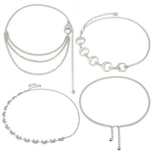 Conjunto de Cadenas Corporales de Moda, Diseño Geométrico de Aleación de Zinc Dorado, Accesorio de Cadena para Cintura Estilo Hip Hop para Uso Diario Femenino - Product Image 2