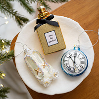 Nouvelle Décoration de Noël : Boule en Verre Soufflé à la Main, Pendentif Irrégulier, Ornement pour Sapin de Noël, Parfum, Horloge, Chaussures de Danse, Saison des Fêtes
