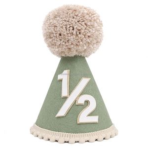 Chapeau de fête d'<span class=keywords><strong>anniversaire</strong></span> demi-cercle rose, bleu, vert, bannière de chaise, décorations de fête d'<span class=keywords><strong>anniversaire</strong></span> demi-cercle, guirlande à pompons - Product Image 4