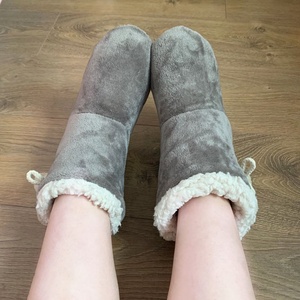 Woman <strong>Women</strong> <strong>Women's</strong> Ladies Custom Flannel Fleece Plush Home Indoor Room Non-slip Booties <strong>Boots</strong> <strong>Slippers</strong> Lined With Fluffy Sherpa - Product Image 4