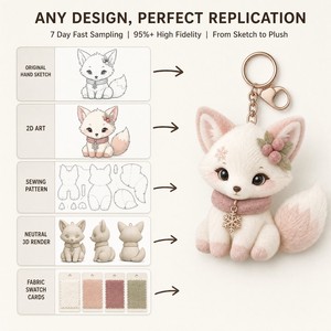 Porte-clés en peluche personnalisé <span class=keywords><strong>Renard</strong></span> des neiges, jouet doux saisonnier, service de personnalisation, emballage vierge, OEM ODM, cadeaux promotionnels de Noël - Product Image 3