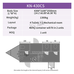 Remorque de toilettes chimiques portables de luxe personnalisée pour salle de bain, douche extérieure et toilettes VIP mobiles - Product Image 3