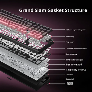 คีย์บอร์ดกลไก K98pro Tri-Mode 2.4G /bt/แบบมีสาย hot-swap ปะเก็นคีย์บอร์ดสำหรับเล่นเกม RGB ฝาปิดพิมพ์ด้านข้างสำหรับ win/<span class=keywords><strong>mac</strong></span>/<span class=keywords><strong>office</strong></span> - Product Image 2